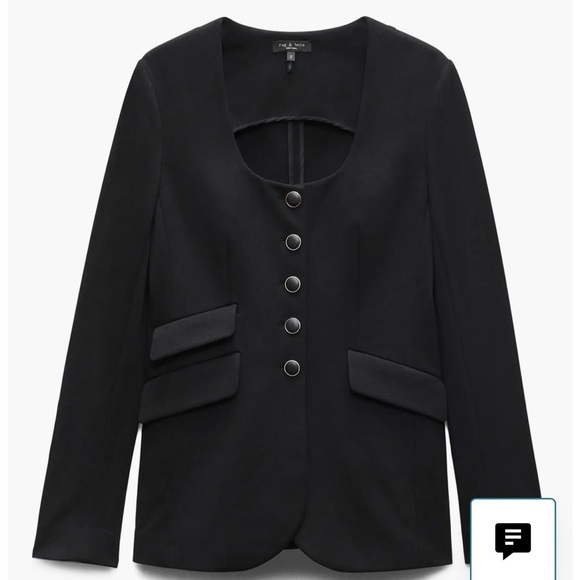 Rag & Bone Ponte U Neck Blazer NWT Black size 0 - Picture 3 of 5